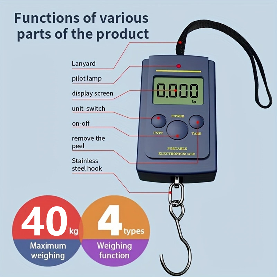 40kg 다기능 미니 전자 디지털 휴대용 교수형 저울은 - Electronics And Gadgets 리뷰 및 가격