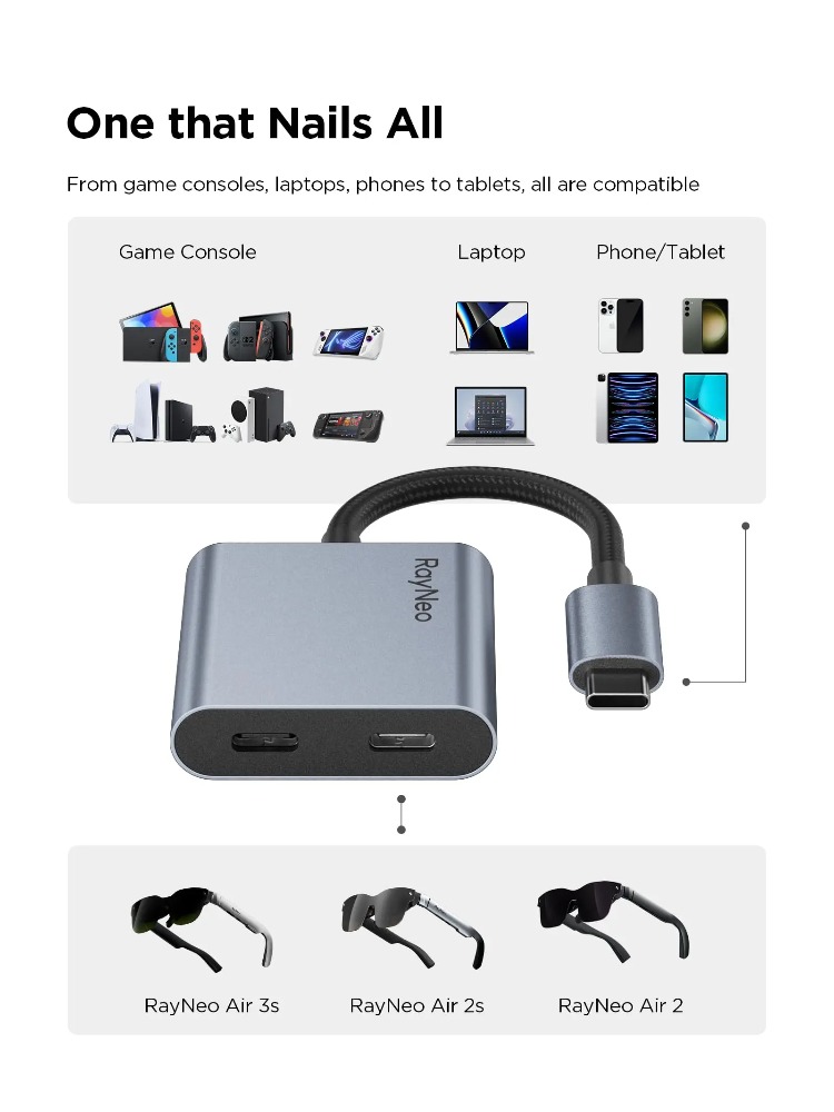 레이네오 USB-C 어댑터 PD 고속 충전, 레이네오  - Smart Glasses Ar 리뷰 및 가격