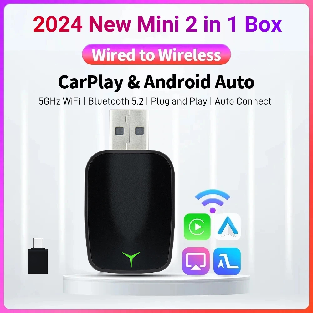 새로운 유선 무선 Carplay 안드로이드 2 In 1 - Electronics And Gadgets 리뷰 및 가격