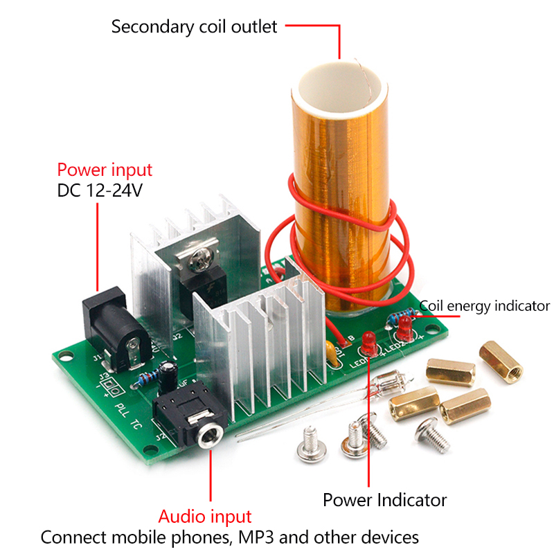 미니 테슬라 코일 DIY 전자 키트 DC 15-24V  - New Gadgets Electronic 리뷰 및 가격
